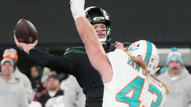 QB Tim Boyle throws in the face of pressure